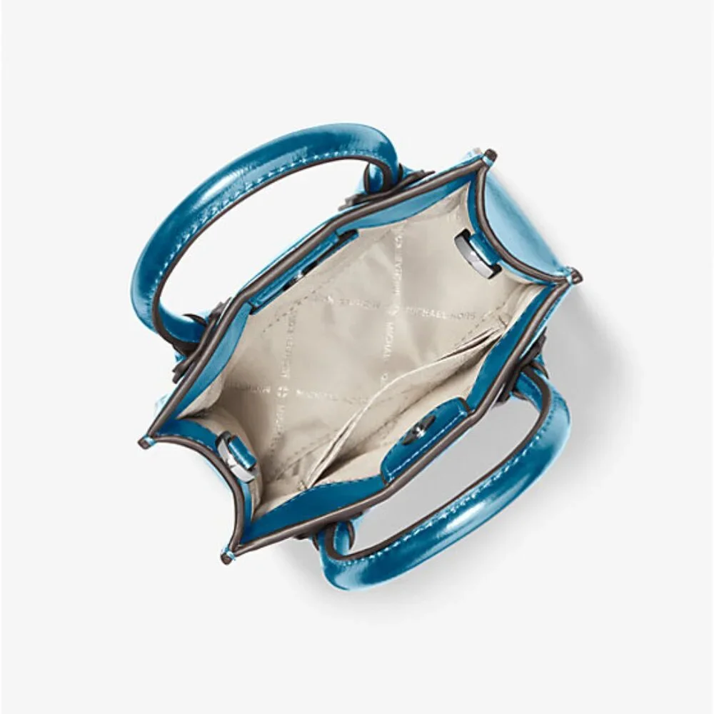 Mercer Extra-Small Patent Crossbody Bag Metallic Teal Blue - Picture 2 of 16